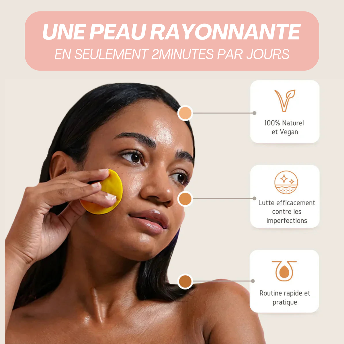 Pads Nettoyants au Curcuma 3 en 1